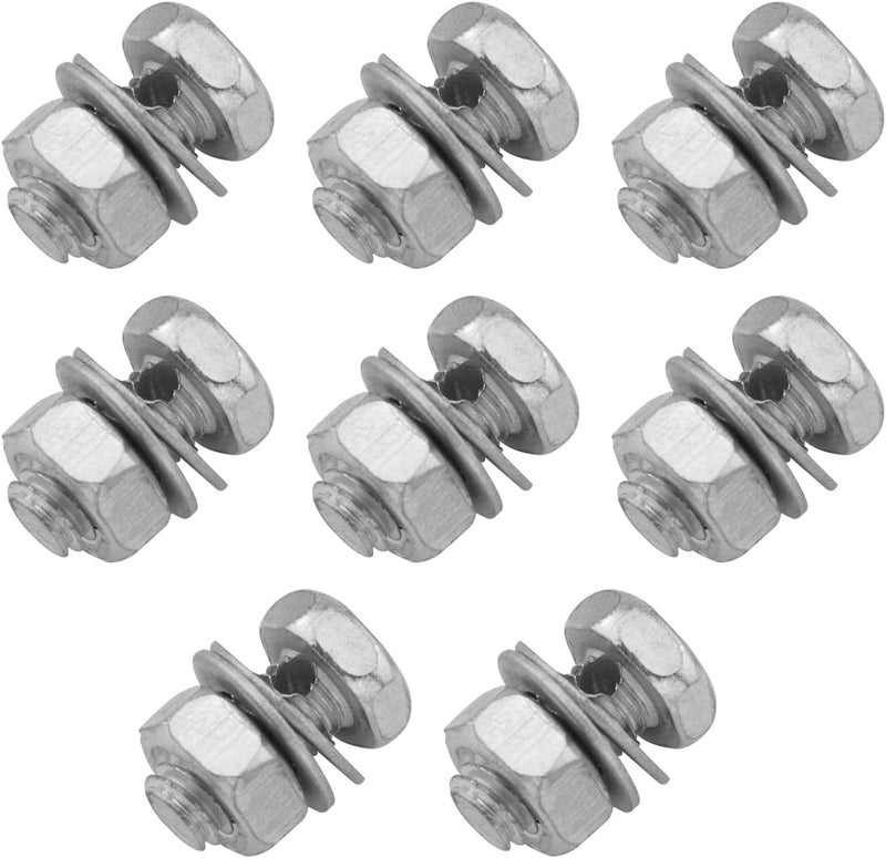DGHAOP 8Pcs Brake Cable Regulator Clamp 26 Square Head Sliver Lock Screw Bolt Locking Screw with Nuts for Bicycle Power Bike Mountain Bike Brake Line - Image 1